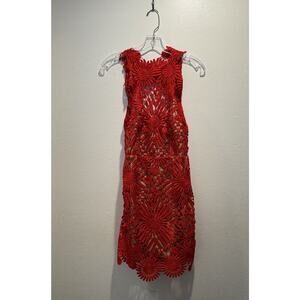 Elegant Red Lace Mini Dress